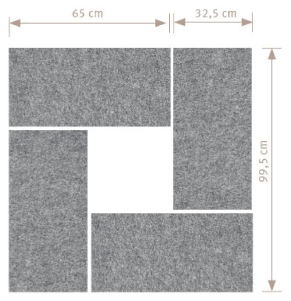 APOLLO Akustik-Wandpaneelen 65x33cm VAWP65/5 grau 4 Stück