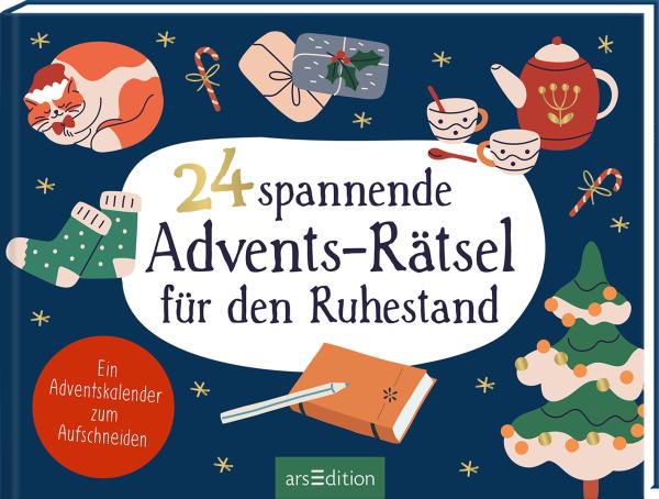 ARS EDITION Adventskalender 16x20.5x1.5cm 135732 24 Advents-Rätsel Ruhestand