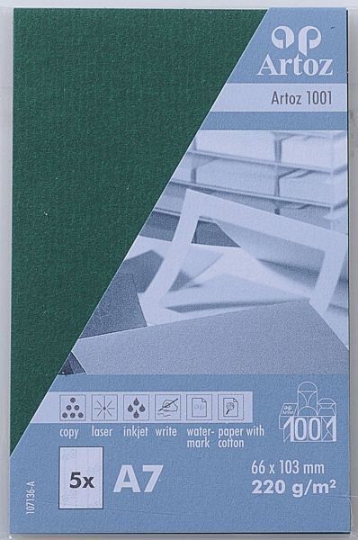 ARTOZ Karten 1001 A7 107136143 220g, racing green 5 Blatt