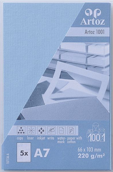 ARTOZ Visitenkarten 1001 A7 107136144 220g, pastellblau 5 Blatt