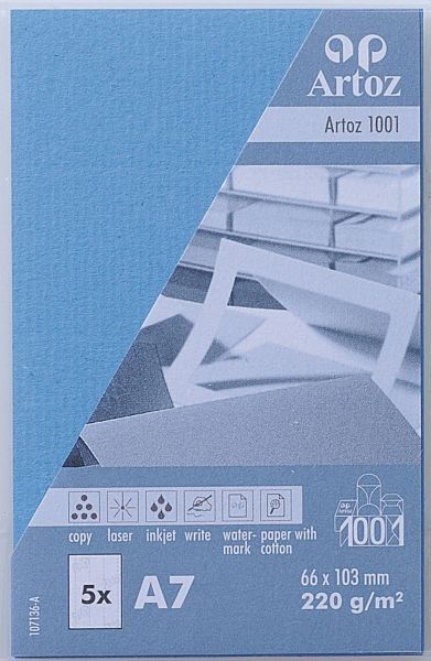 ARTOZ Visitenkarten 1001 A7 107136144 220g, marienblau 5 Blatt