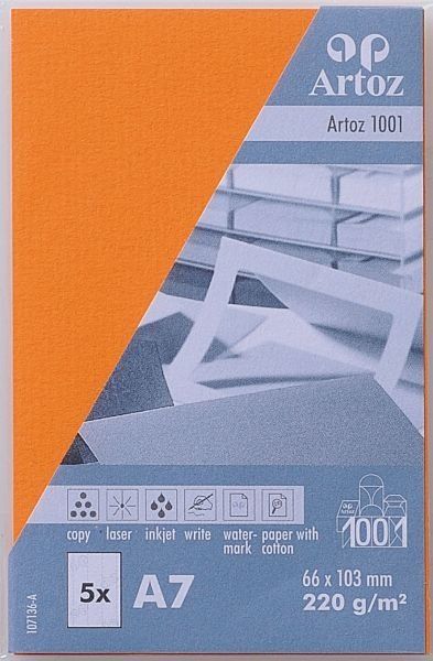 ARTOZ Visitenkarten 1001 A7 107136145 220g, orange 5 Blatt