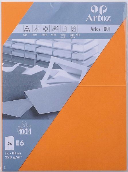 ARTOZ Karten 1001 E6 107372265 220g, orange 5 Blatt