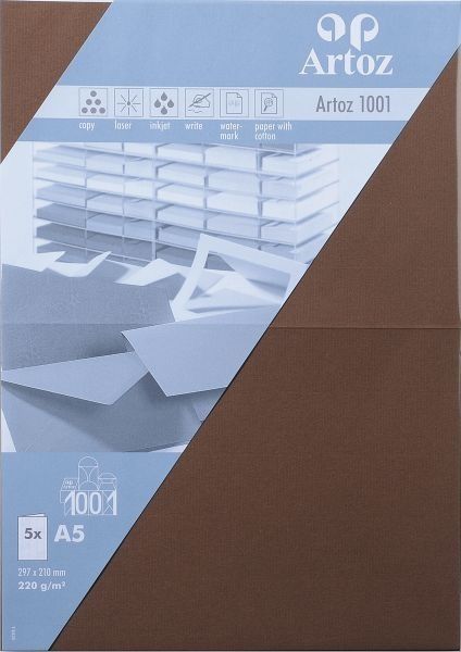 ARTOZ Karten 1001 A5 107392266 220g, braun 5 Blatt