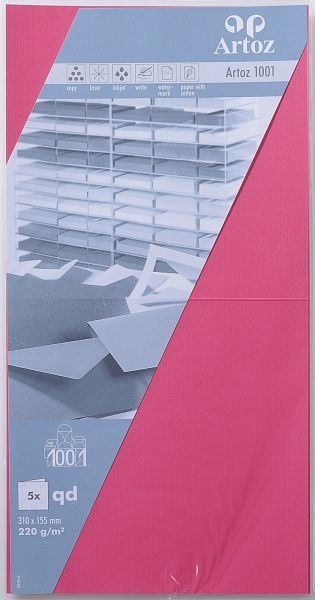 ARTOZ Karten 1001 310x155mm 107452264 220g, fuchsia 5 Blatt