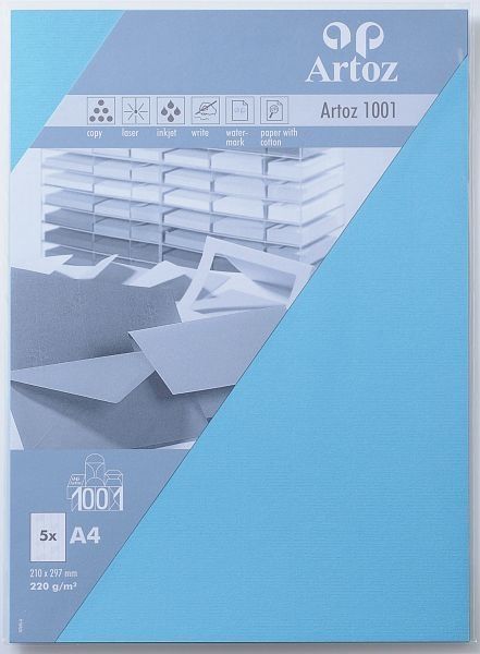 ARTOZ Karten 1001 A4 107696143 220g, azur 5 Blatt