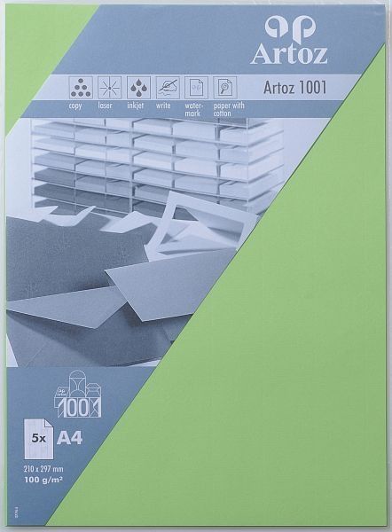 ARTOZ Papier 1001 A4 107796143 100g, birkengrün 5 Stück