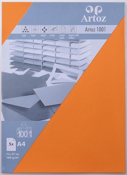 ARTOZ Papier 1001 A4 107796145 100g, orange 5 Blatt