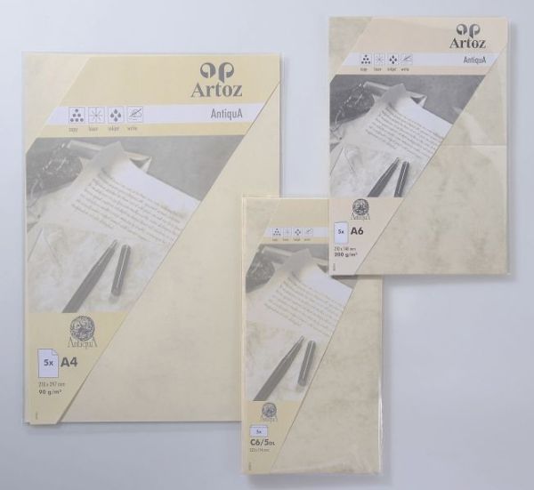 ARTOZ Papier Antiqua A4 108796142 90g, chamois 5 Blatt