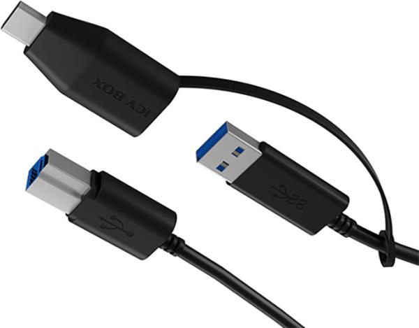 AUKEY USB-B 3.2 G1 zu USB-A & C IB-CB032 5Gbit/s, 100cm