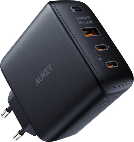 AUKEY OmniaMix II 65W GaN PD PA-B6T BK 3-Port, Wall Charger Black