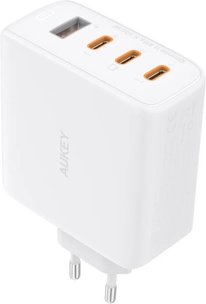 AUKEY OmniaMix II 100W GaN PD PA-B7S WH 4-Port, Wall Charger White