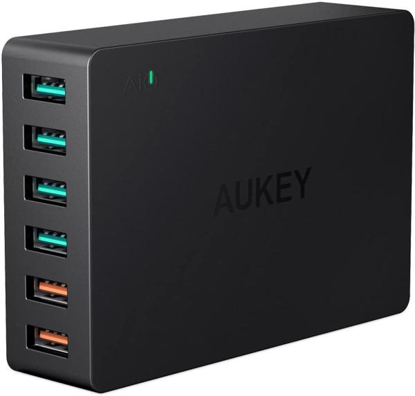 AUKEY Titan Wallcharger 6xUSB-A PA-T11 4xUSB Adaptive, 2xUSB QC 3.0