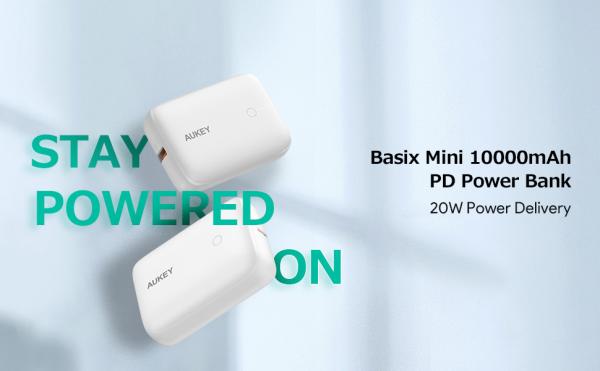 AUKEY Basix Mini 10000, 20W, FP,QC PB-N83S WH Powerbank,White,USB-C,USB-A