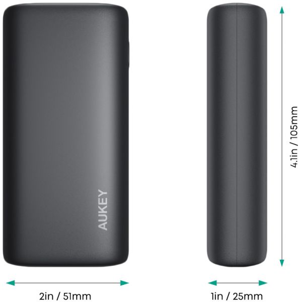 AUKEY Sprint Go 10000mAh Powerb. PB-Y36 black USB-C+A Max. 18W