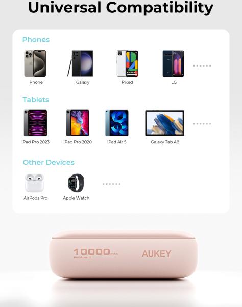 Aukey spark mini 10000, 20w, pd,qc pb-y55 pi powerbank,pink,usb-c,usb-a - Aukey-pb-y55-pi-0689323788316-10.jpg