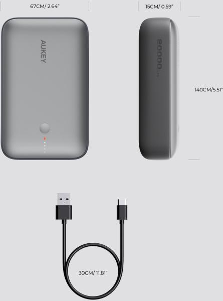 Aukey spark mini 20000, 20w, pd,qc pb-y57 gr powerbank, gray,usb-c,usb-a - Aukey-pb-y57-gr-0689323788330-04.jpg