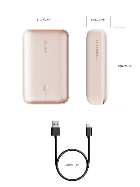 Aukey spark mini 20000, 20w, pd,qc pb-y57 pi powerbank,pink,usb-c,usb-a - Aukey-pb-y57-pi-0689323788347-05.jpg