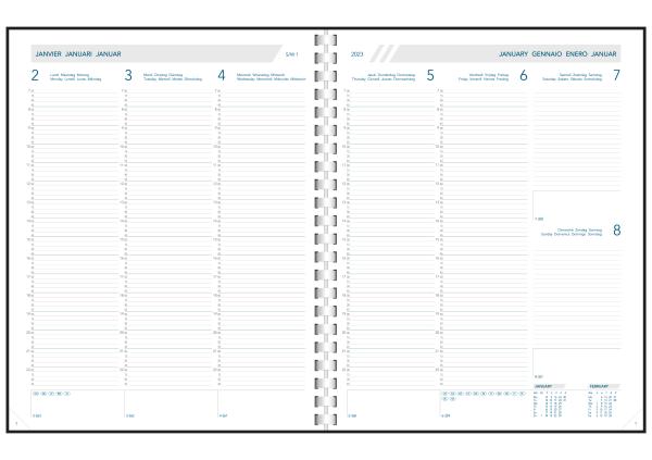 AURORA Agenda Daily Ersatz 2024 2700P 1W/2S, ML 21x27cm