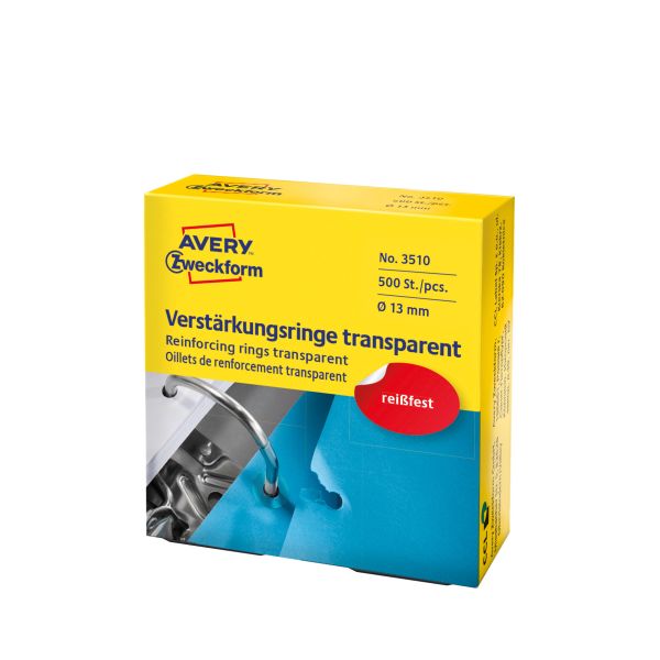 AVERY ZWECKFORM Verstärkungsringe 13mm transp. 3510 500 Stück