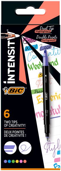 BIC Filzstifte Dualtip 503828 Highlighter 6 Stück