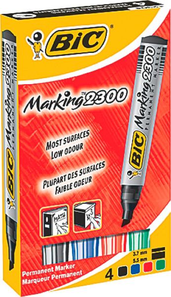 BIC Permanent Marker 2300 8209222 ass., 4 Stück