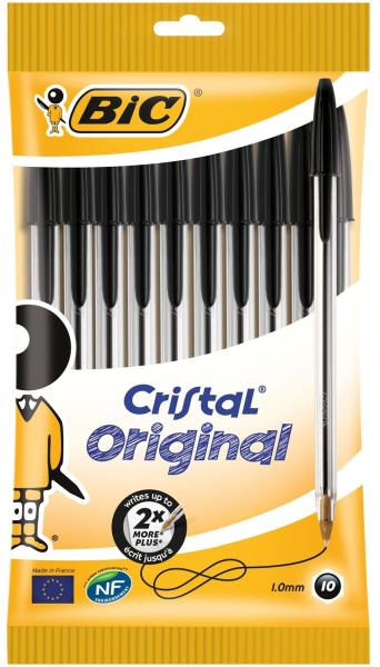 BIC Kugelschreiber Cristal 830864 schwarz, 10 Stück