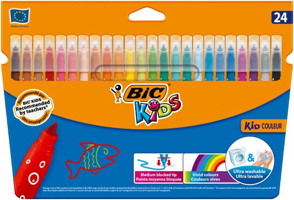 BIC Fasermaler Kid Couleur 0.8mm 841800 ass. 24 Stück