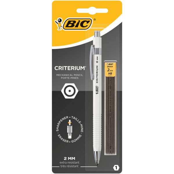 BIC Druckbleistift Criterium HB 8755831 1+1 Stück, weiss, schwarz