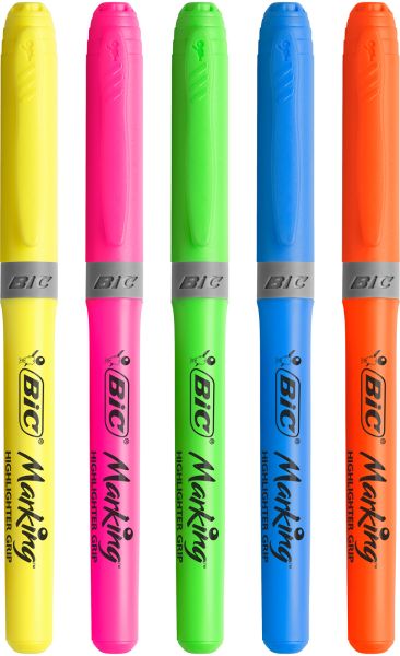 BIC Highlighter Grip 896055 ass. 5 Stück