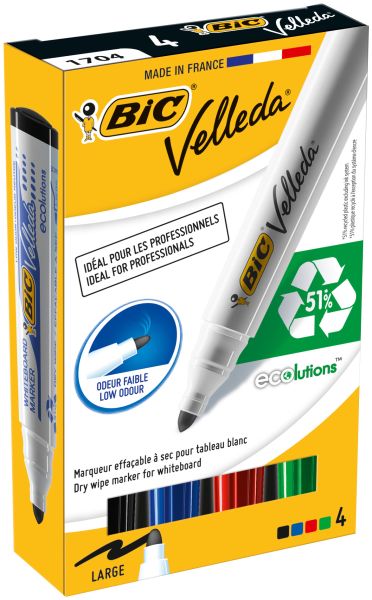 BIC Marker Velleda 1701 1,5mm 904941 4er Etui