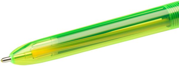 BIC Kugelschreiber Fluo 933948 4 Colours Box, 12 Stück