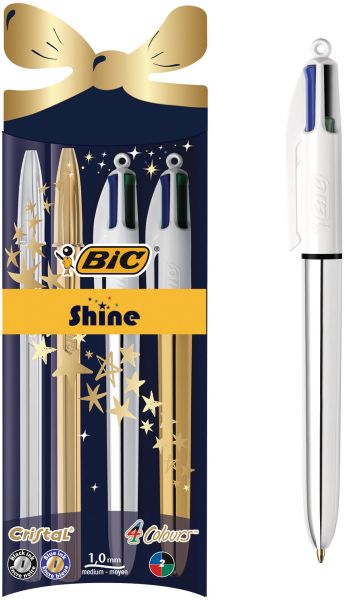 BIC Kugelschreiber Set Shine 933979 4 Colours 4 Stück