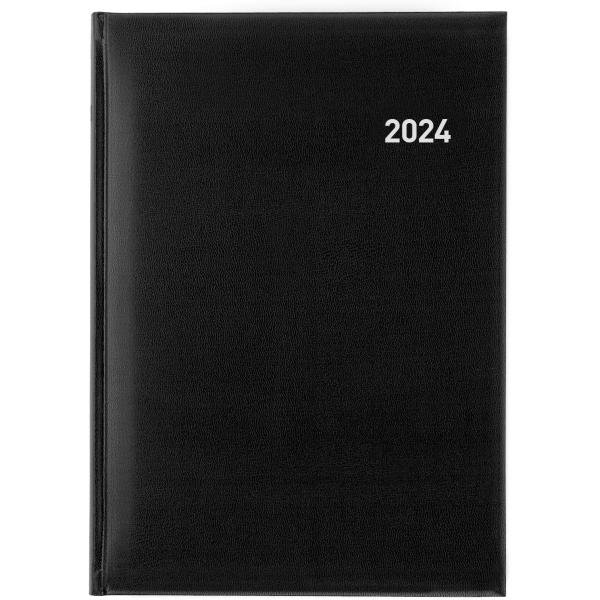 BIELLA Geschäftsagenda Quattro 2024 03410020024U schwarz, 1T/S, A4, d/f/i/e