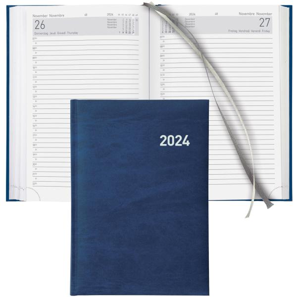 BIELLA Geschäftsagenda Executive 2024 06510050024U blau, 1T/S, 14,5x20,5cm