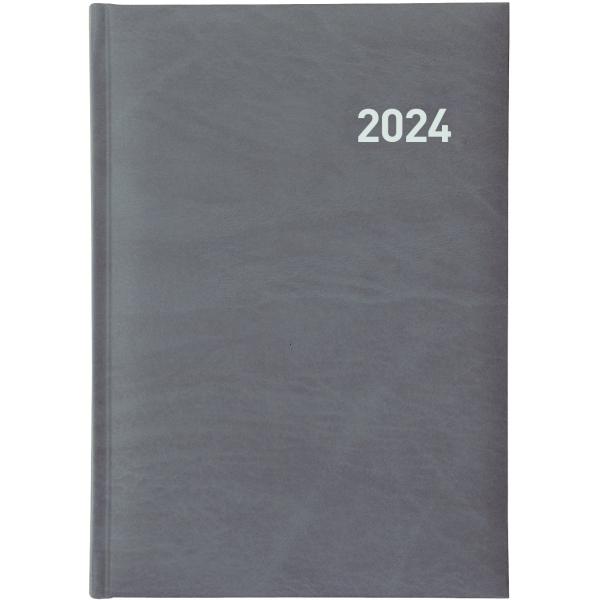 BIELLA Geschäftsagenda Executive 2024 06510250024U grau, 1T/S, 14,5x20,5cm