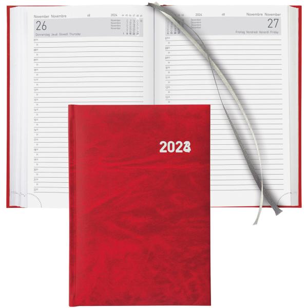 BIELLA Geschäftsagenda Executive 2024 06510450024U rot, 1T/S, 14,5x20,5cm