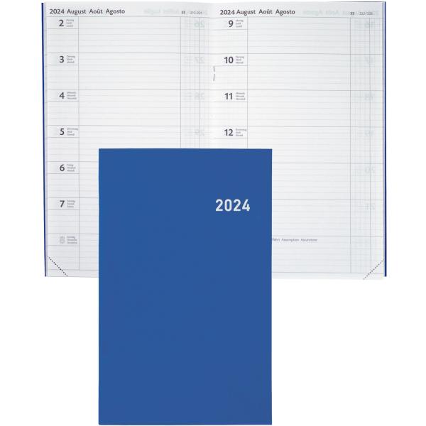 BIELLA Geschäftsagenda Compact 2024 07370050024U blau, 1W/S, 15x24cm, d/f/i