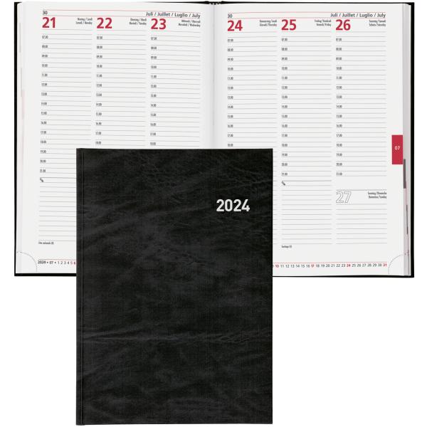 BIELLA Geschäftsagenda Registra 72024 09507020024U schwarz, 1W/2S, 17,2x24cm