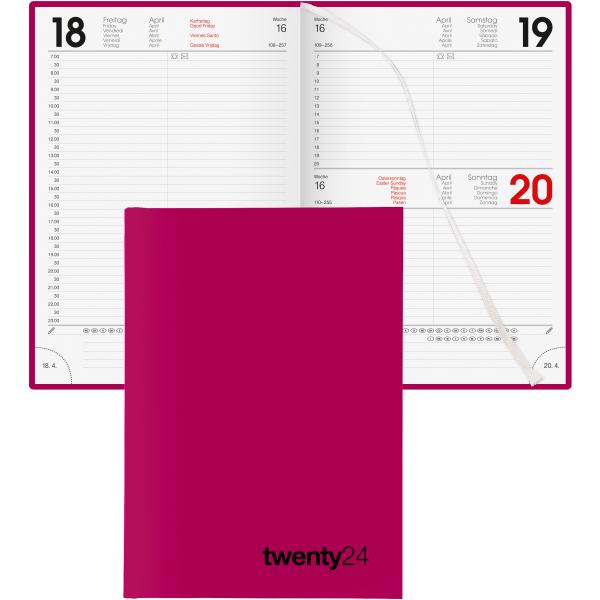 BIELLA Geschäftsagenda Colorful 2024 09701400024U pink, 1T/S, 14,5x20,5cm