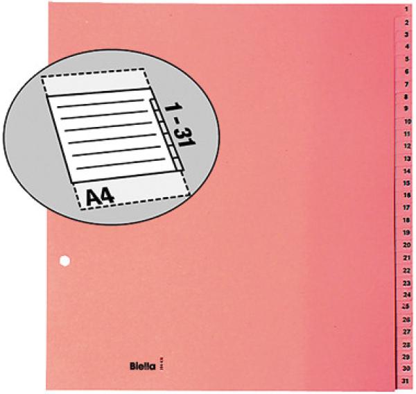 BIELLA Register Karton braun A4 19443100U 1-31