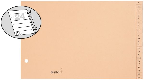 BIELLA Register Karton braun A5 19455400U A-Z