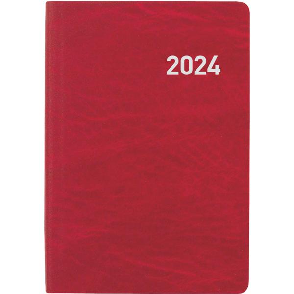 BIELLA Taschenagenda Mittelformat2024 22301450024U rot, 3½T/S, 7,6x11cm, d/f/i/e