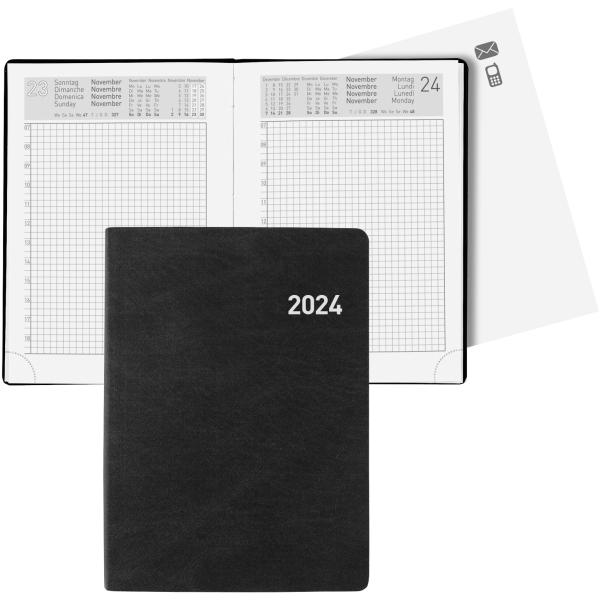 BIELLA Taschenagenda Technikus 2024 25101020024U schwarz, 1T/S, 10,1x14,2cm