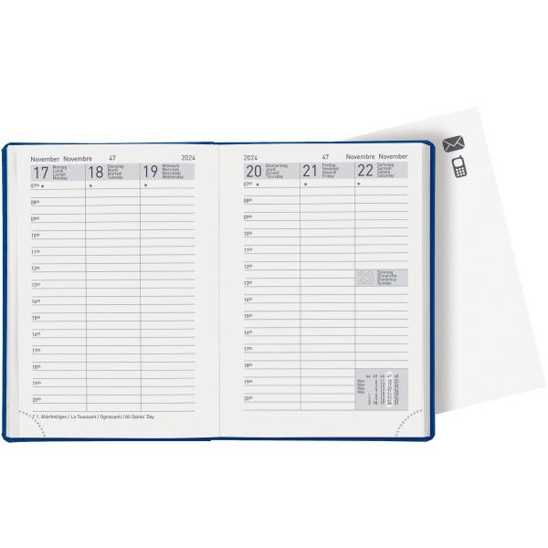 BIELLA Taschenagenda Rex 2024 25301050024U blau, 1W/2S, 10,1x14,2cm