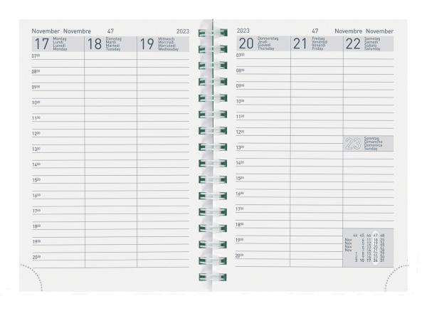 BIELLA Taschenagenda Rex Wire-O 2024 25778000024U Ersatz, 1W/2S, 10,1x14,2cm