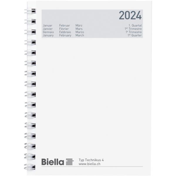 BIELLA Agenda Technikus 4 Wire-O2024 34141020024U schwarz, 1T/S, 10,1x14,2cm