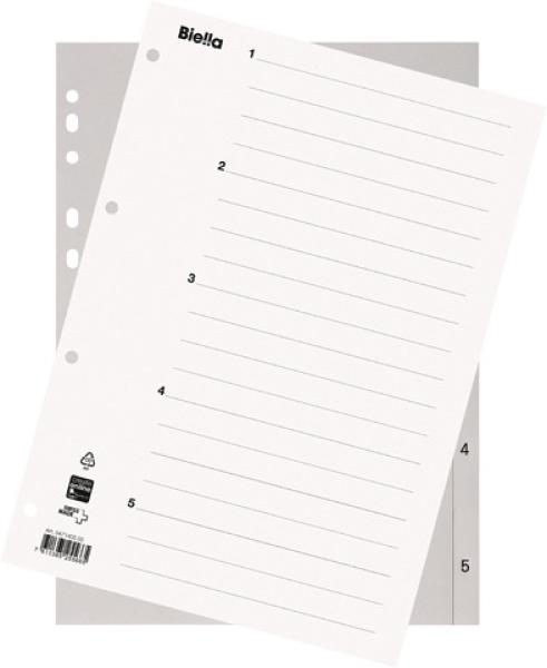 BIELLA Register PP grau A4 47140500U 1-5, Vollformat