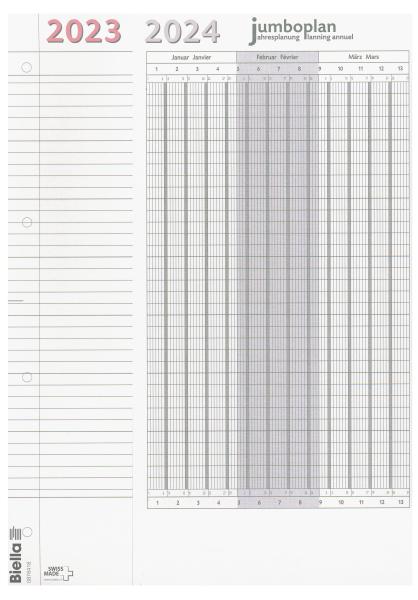 BIELLA Wandplaner Jumbo 2 Stk. 2024 76013000024U weiss, 64,5x29,7cm