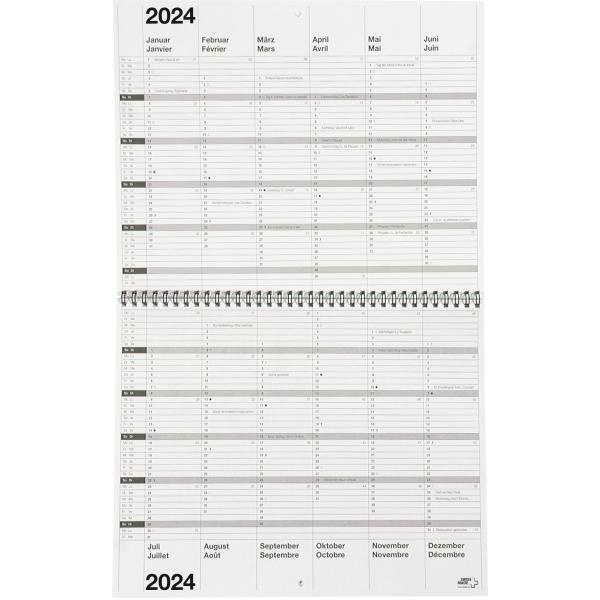 BIELLA 10-Jahreskalender Wire-O 2024 76418000025U 1J/2S, 30x24cm, d/f